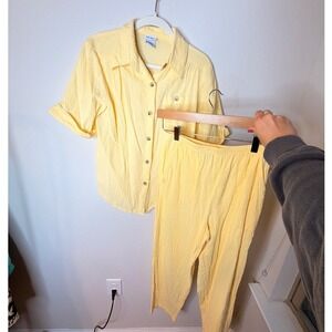 Butter Yellow 100% Cotton Lounge Beach Boho Set Medium